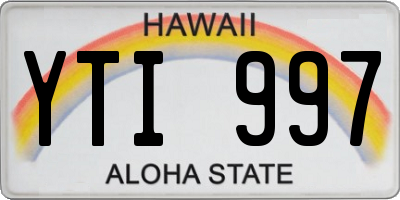HI license plate YTI997