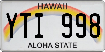 HI license plate YTI998