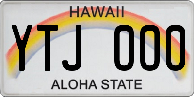 HI license plate YTJ000