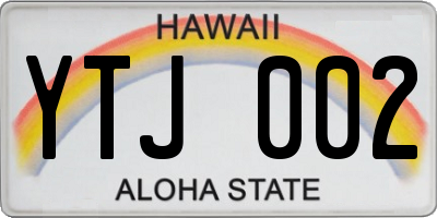 HI license plate YTJ002