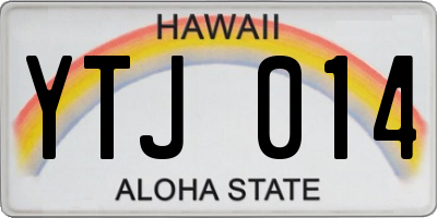 HI license plate YTJ014