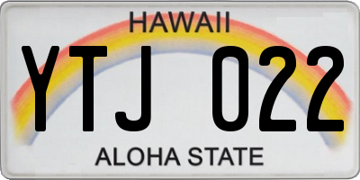 HI license plate YTJ022