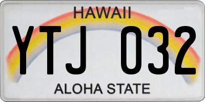 HI license plate YTJ032