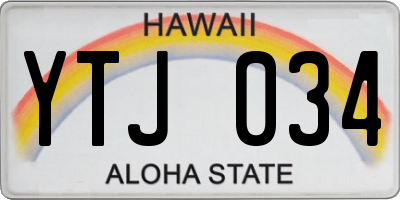 HI license plate YTJ034