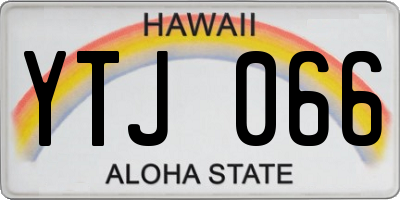 HI license plate YTJ066