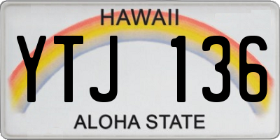HI license plate YTJ136
