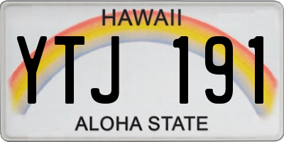 HI license plate YTJ191