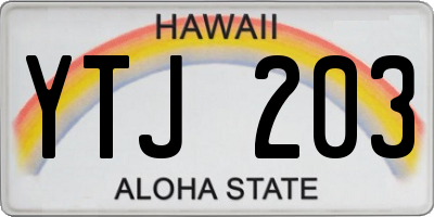 HI license plate YTJ203