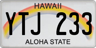 HI license plate YTJ233