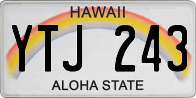 HI license plate YTJ243