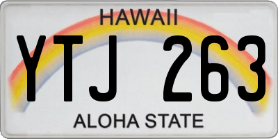 HI license plate YTJ263