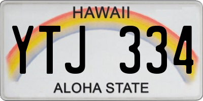HI license plate YTJ334