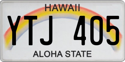 HI license plate YTJ405