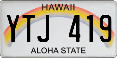 HI license plate YTJ419