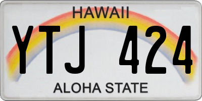 HI license plate YTJ424