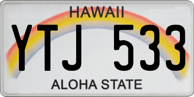 HI license plate YTJ533