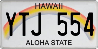HI license plate YTJ554