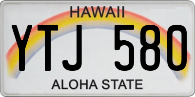 HI license plate YTJ580