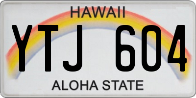 HI license plate YTJ604