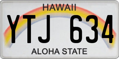 HI license plate YTJ634