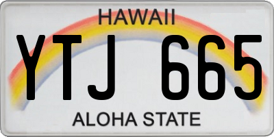 HI license plate YTJ665