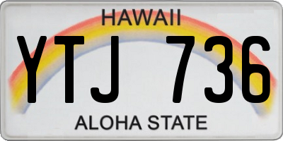 HI license plate YTJ736