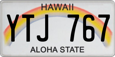HI license plate YTJ767