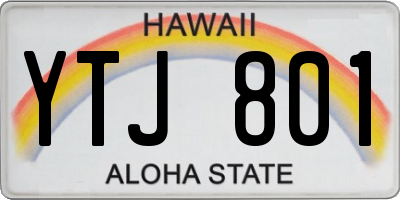 HI license plate YTJ801