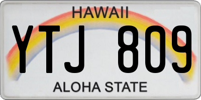 HI license plate YTJ809