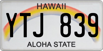 HI license plate YTJ839