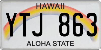 HI license plate YTJ863