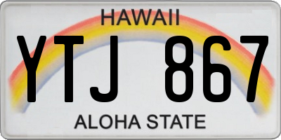 HI license plate YTJ867