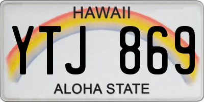 HI license plate YTJ869