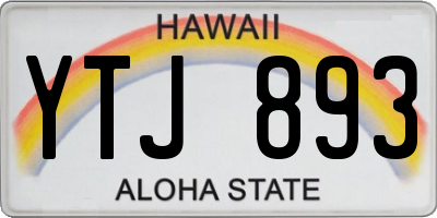 HI license plate YTJ893
