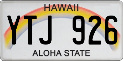 HI license plate YTJ926