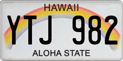 HI license plate YTJ982