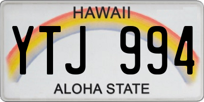 HI license plate YTJ994