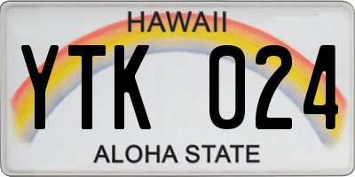 HI license plate YTK024