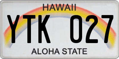 HI license plate YTK027