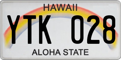HI license plate YTK028