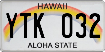 HI license plate YTK032
