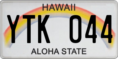 HI license plate YTK044