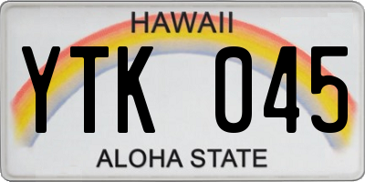 HI license plate YTK045