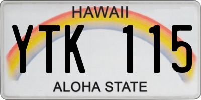 HI license plate YTK115