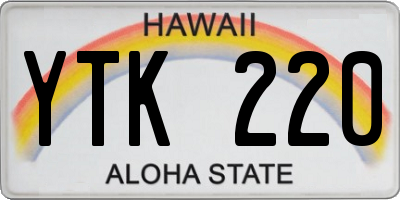 HI license plate YTK220