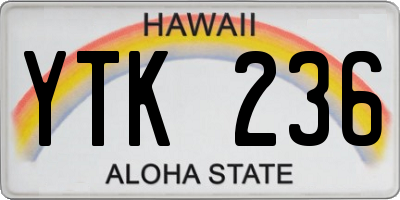 HI license plate YTK236