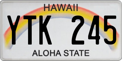 HI license plate YTK245