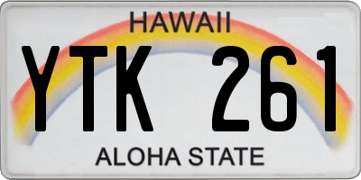 HI license plate YTK261