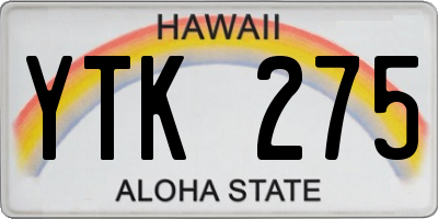 HI license plate YTK275