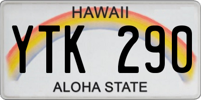 HI license plate YTK290